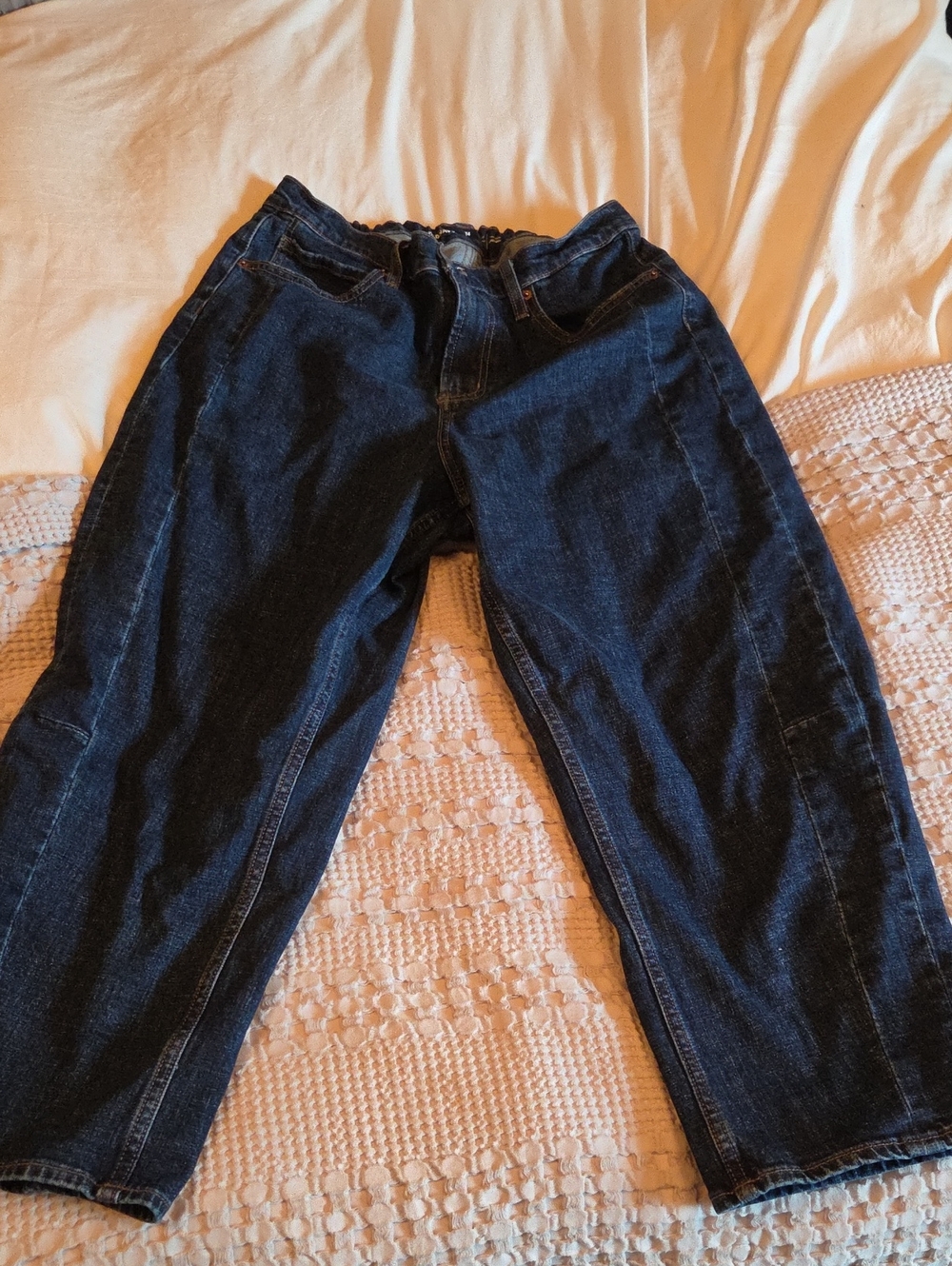 Old Navy Dark Blue Barrel Fit Jeans Size 14